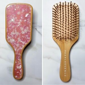 🆕 Pearlessence | Bamboo Paddle Brush With Pink Mother Of Pearl!